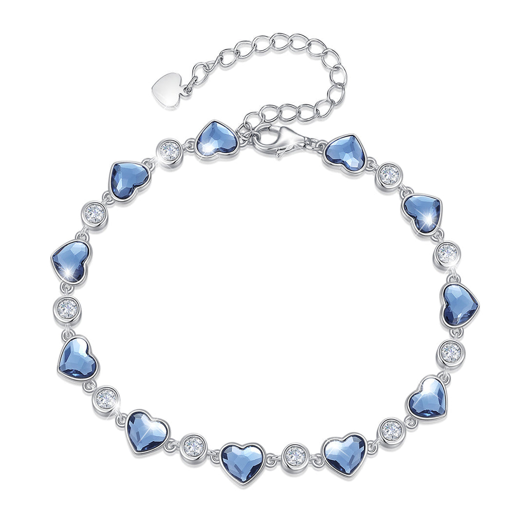 Schmuckset Herzenskristall Blau Silber 4-tlg. PAVELS