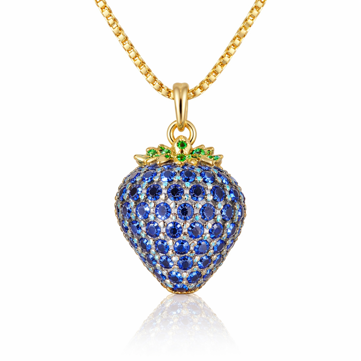 Halskette Erdbeere Blau Gold PAVELS