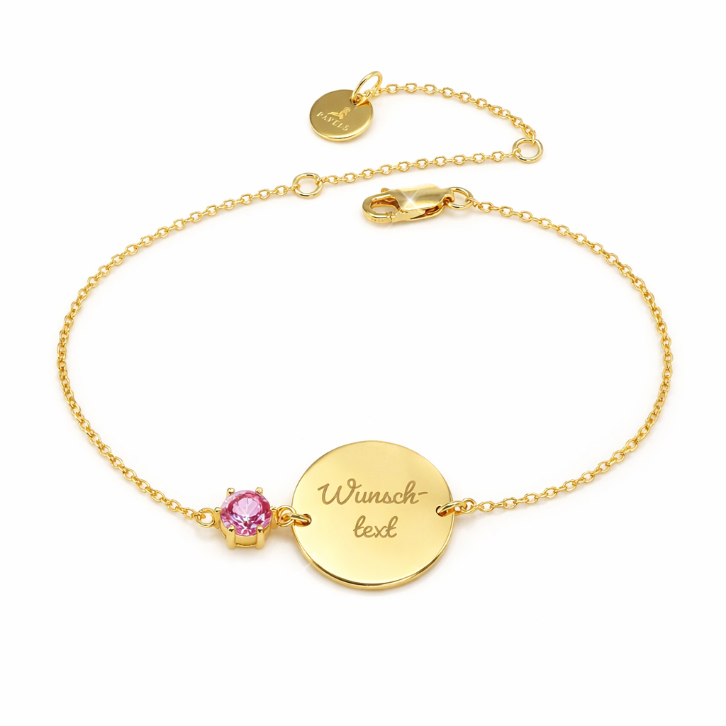 Gravurarmband Kristall Gold/ Rosa PAVELS