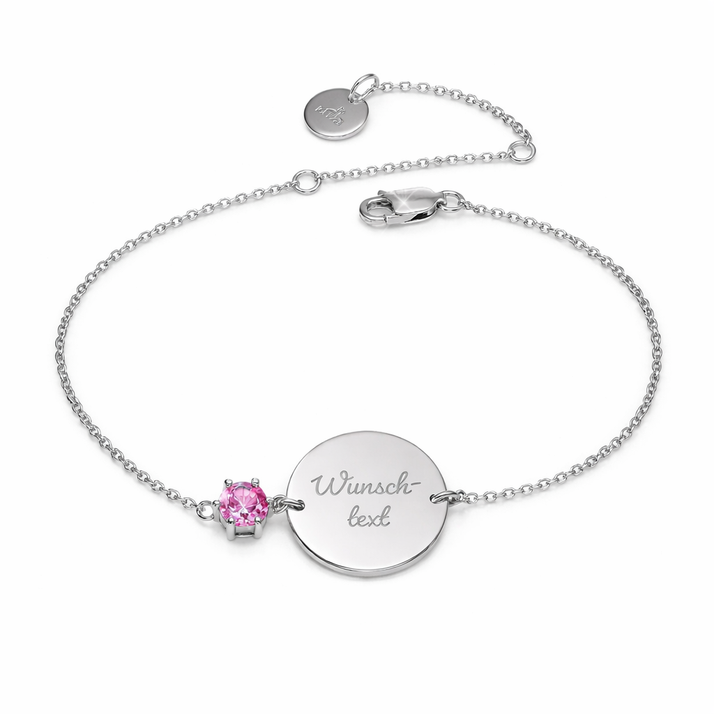 Gravurarmband Kristall Silber/ Rosa PAVELS