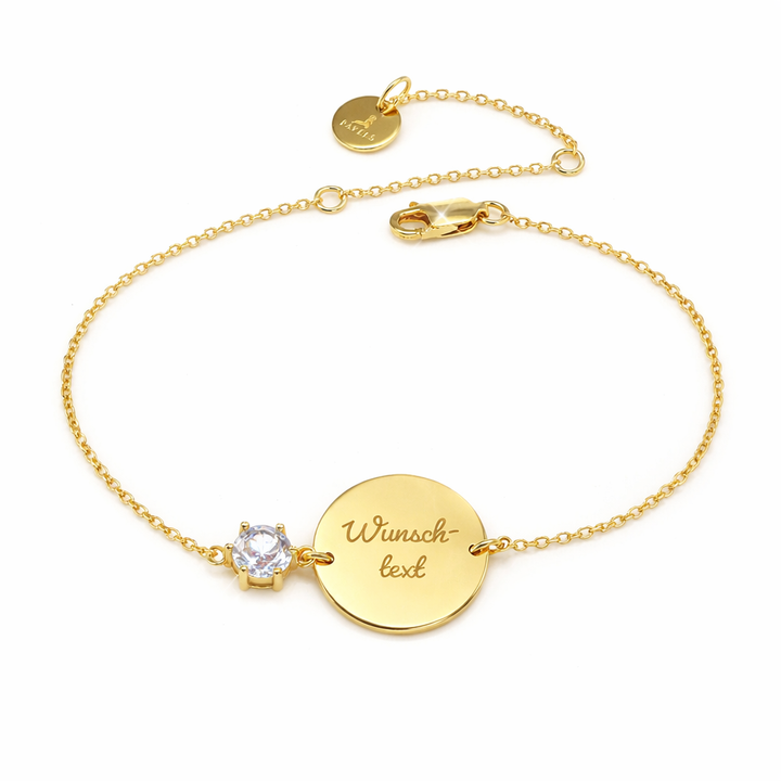 Gravurarmband Kristall Gold/ Weiß PAVELS