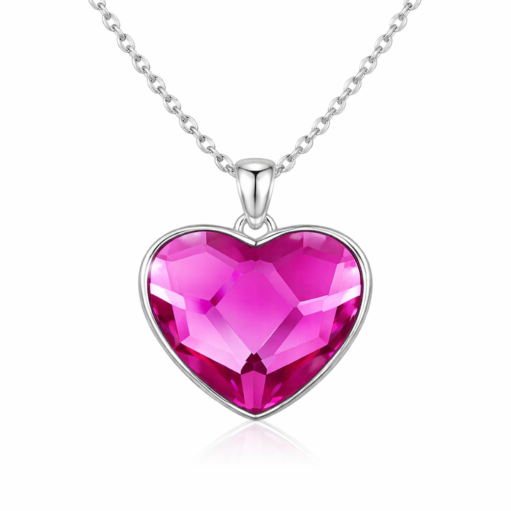 Halskette Herzenskristall Pink Silber PAVELS
