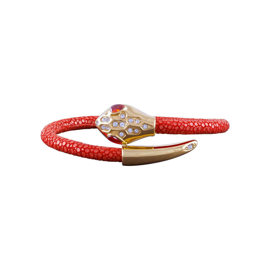 Lederarmband Snake rot PAVELS