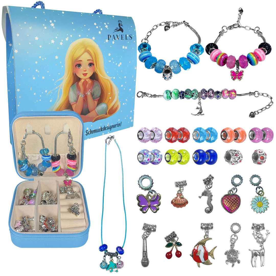 Schmuckset zum Selberbasteln Blau PAVELS