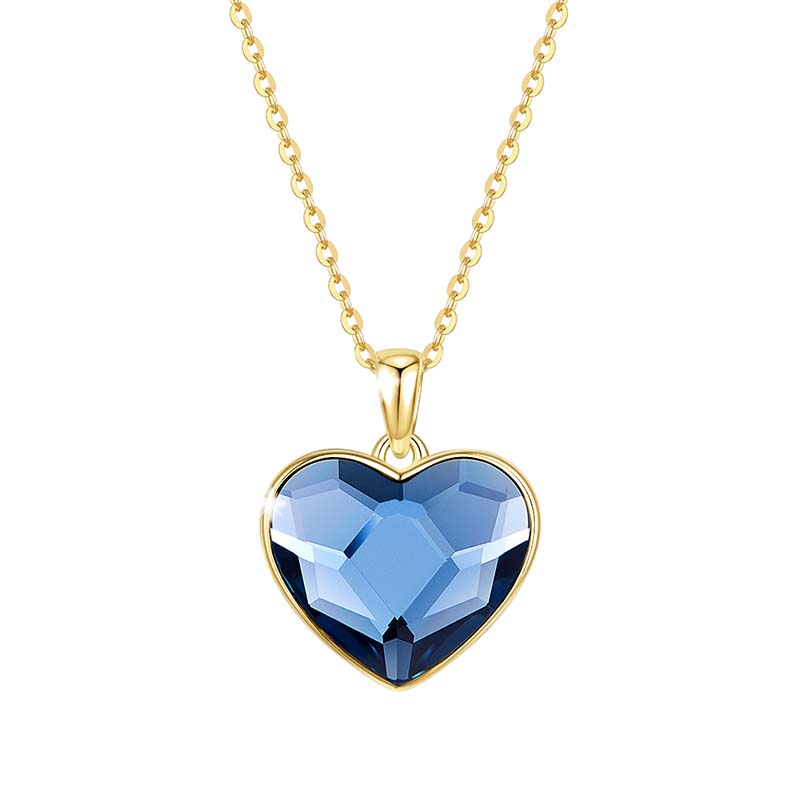 Schmuckset Herzenskristall Blau Gold PAVELS