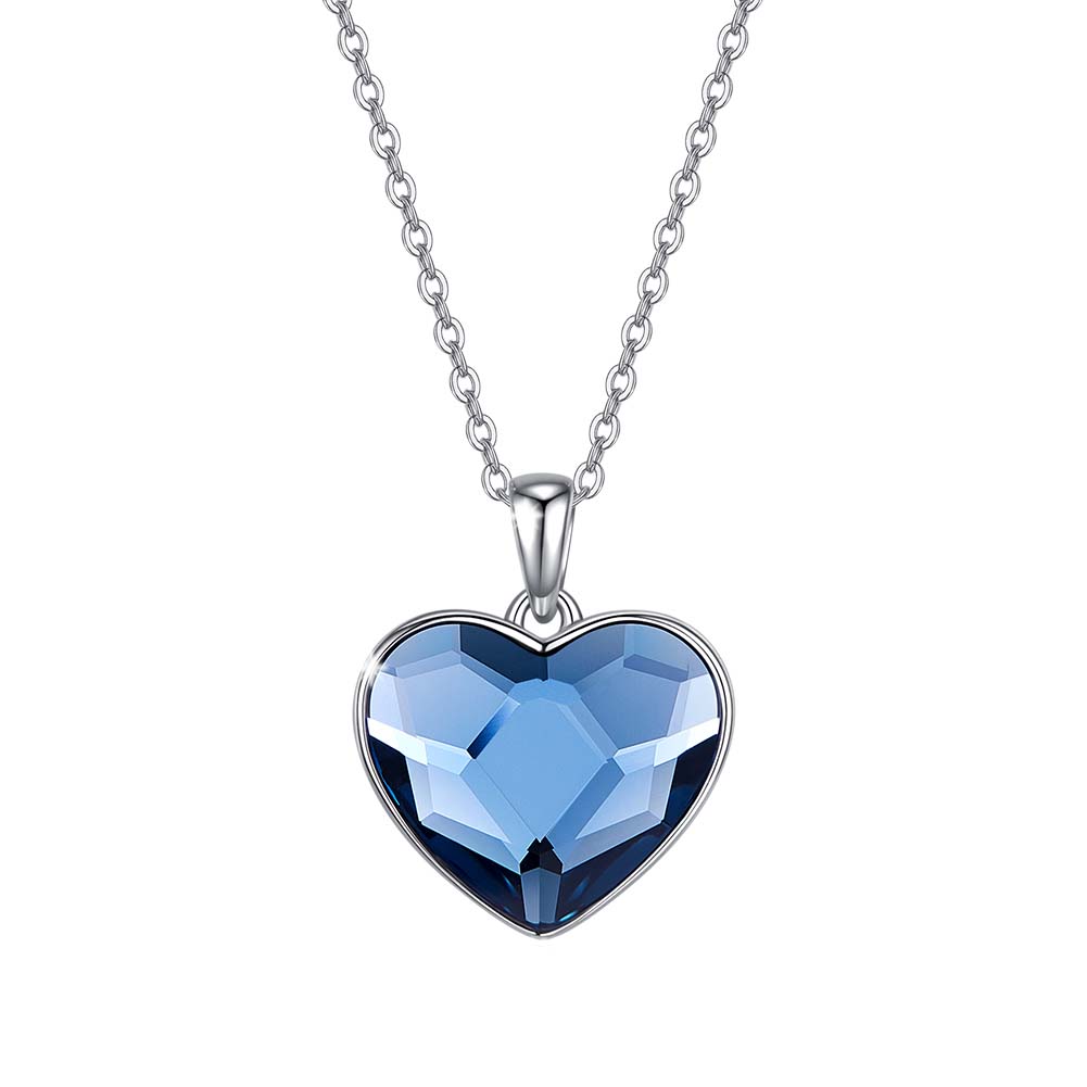 Schmuckset Herzenskristall Blau Silber PAVELS