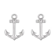 Silver anchor stud earrings