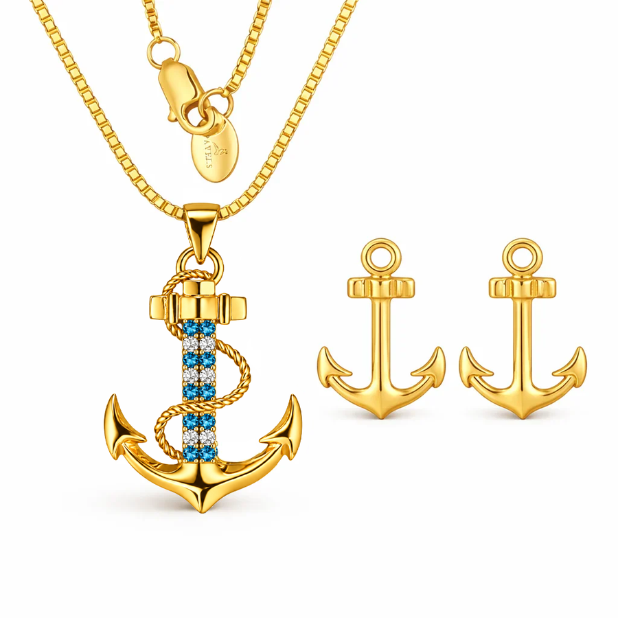 Schmuckset Anker Gold