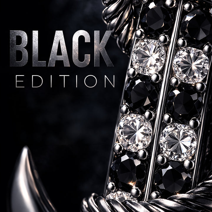 Anker Halskette aus 925 Sterlingsilber Black Edition mit schwarzen Steinen maritimer Schmuck