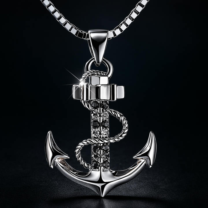 Doppelte Anker Halskette aus 925 Sterlingsilber maritime Kette im nautischen Design