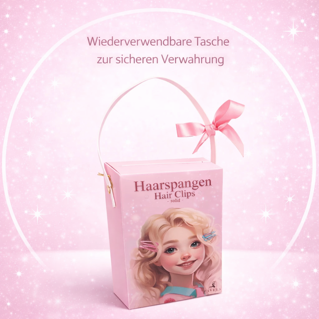 Wiederverwendbare rosa Aufbewahrungstasche für Haarspangen zur sicheren Verwahrung von Mädchen Haarschmuck