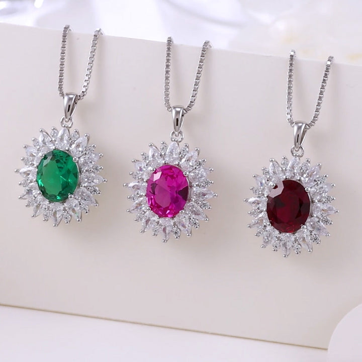 Exklusive Damen Halsketten Fame mit Zirkonia in Grün, Pink und Rot – hochwertiger Schmuck aus 925er Silber für elegante Auftritte