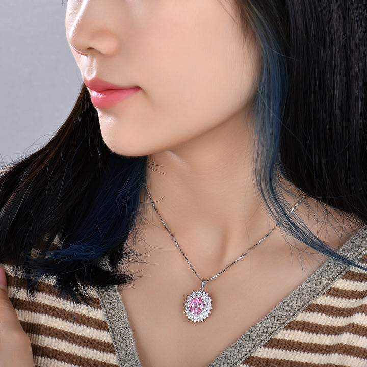 Edle Damen Halskette Fame mit rosa Zirkonia, 925er Sterlingsilber – eleganter Damenschmuck für besondere Anlässe