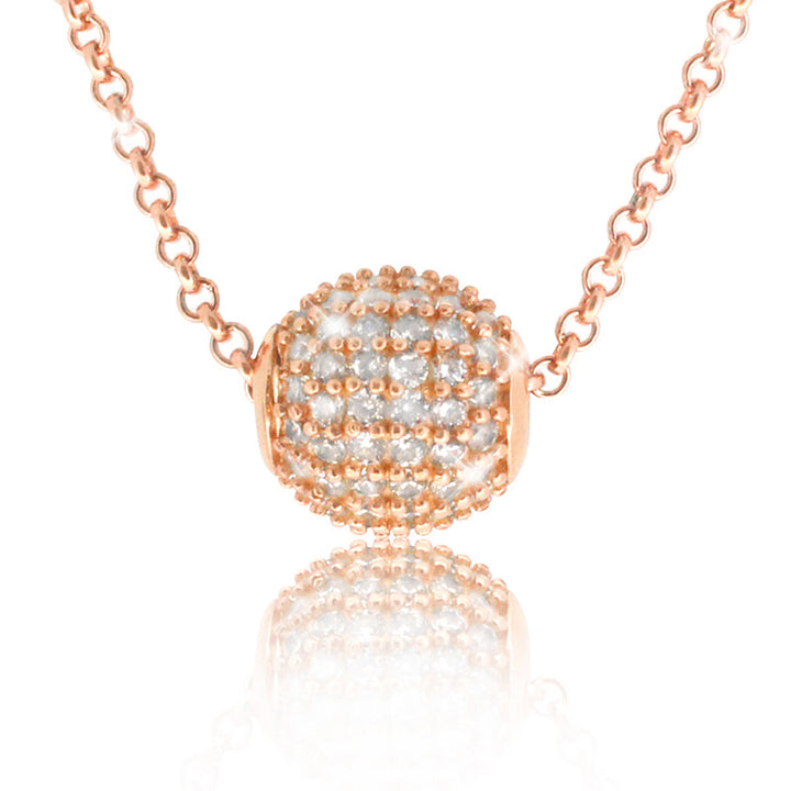 Halskette Grace aus 925 Sterlingsilber in Roségold mit funkelnden 5A Zirkonia – edle Frontansicht des Anhängers.