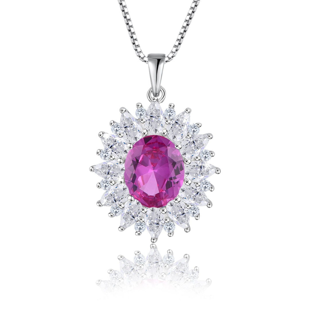 Elegante Halskette Fame in Pink – 925er Silber mit Zirkonia-Herzanhänger für Damen – edler und stilvoller Schmuck.