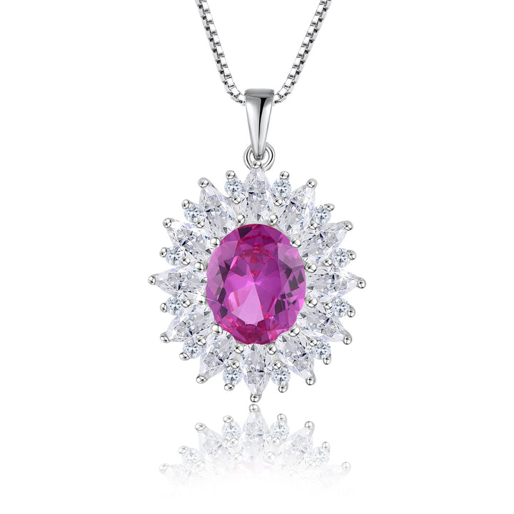 Elegante Halskette Fame in Pink – 925er Silber mit Zirkonia-Herzanhänger für Damen – edler und stilvoller Schmuck.