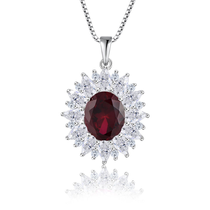 Romantische Halskette Fame in Rot mit herzförmigem Zirkonia und 925 Sterlingsilber – perfekte Geschenkidee für Valentinstag.