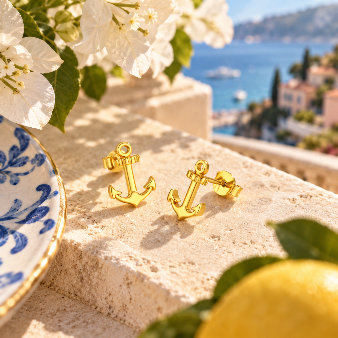 Ohrstecker Anker Gold PAVELS