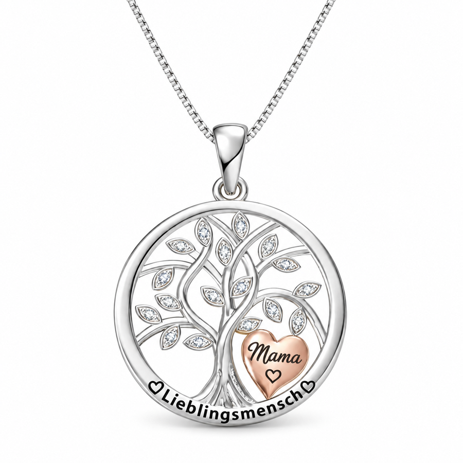 Halskette Baum des Lebens Mama Edition Silber