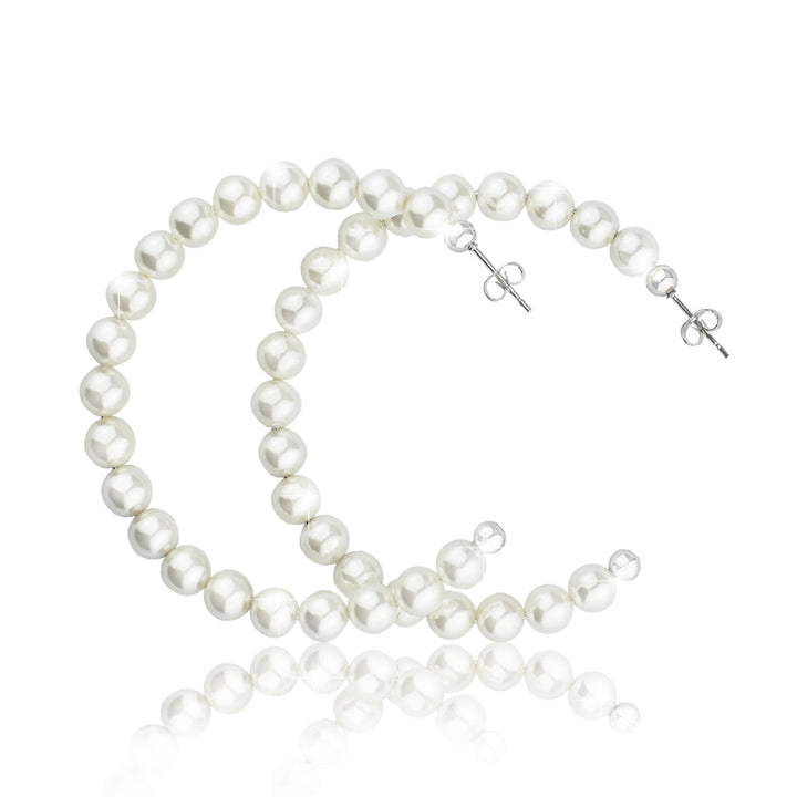 Silberne Perlentraum Creolen mit Perlen – filigrane Ohrringe als festlicher Schmuck für Damen